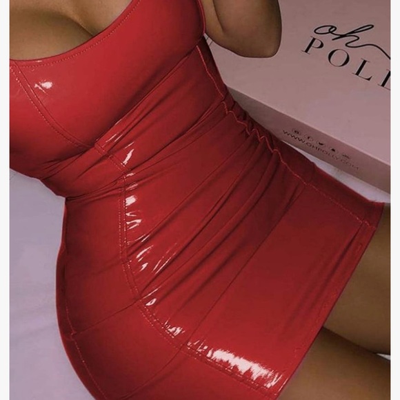 Vinyl dress sexy vegan patent leather gothic punk club rave festival concert new - Picture 2 of 5